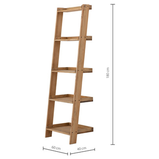 Estantería Decorativa en Escalera Leeds con Bandejas de Madera Marca Box Furniture