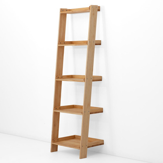 Estantería Decorativa en Escalera Leeds con Bandejas de Madera Marca Box Furniture