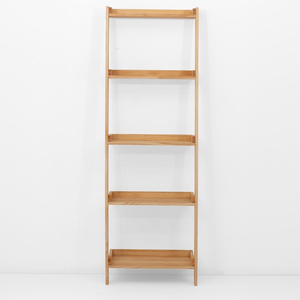 Estantería Decorativa en Escalera Leeds con Bandejas de Madera Marca Box Furniture