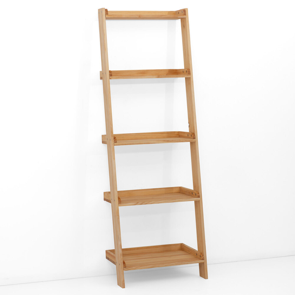 Estantería Decorativa en Escalera Leeds con Bandejas de Madera Marca Box Furniture
