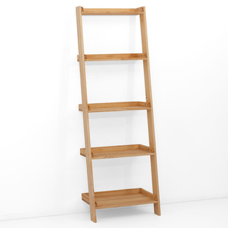Estantería Decorativa en Escalera Leeds con Bandejas de Madera Marca Box Furniture