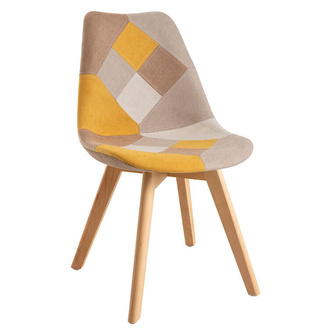 Silla Mona Patchwork Patas de Madera 43 x 47 x 82 cm