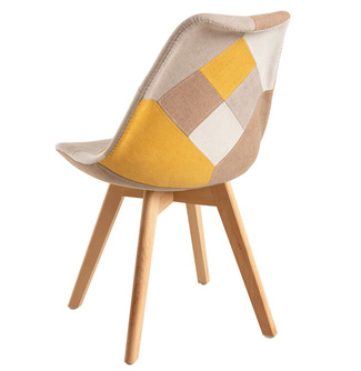 Silla Mona Patchwork Patas de Madera 43 x 47 x 82 cm