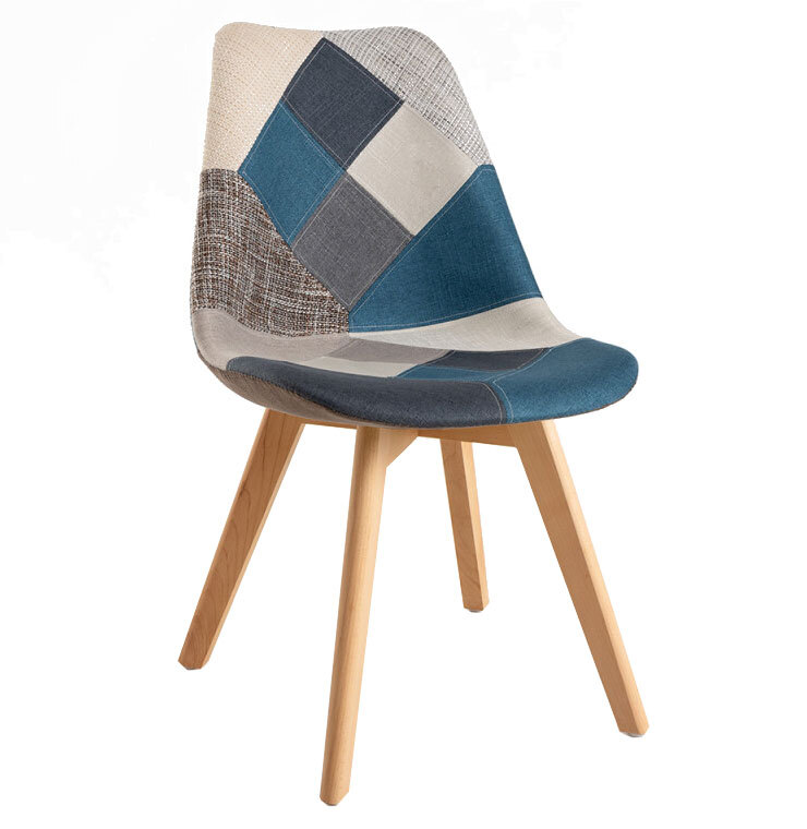 Silla Mona Patchwork Patas de Madera 43 x 47 x 82 cm