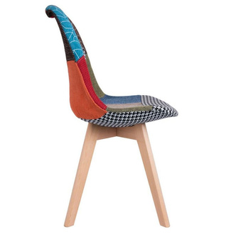 Silla Mona Patchwork Patas de Madera 43 x 47 x 82 cm