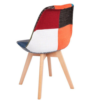 Silla Mona Patchwork Patas de Madera 43 x 47 x 82 cm