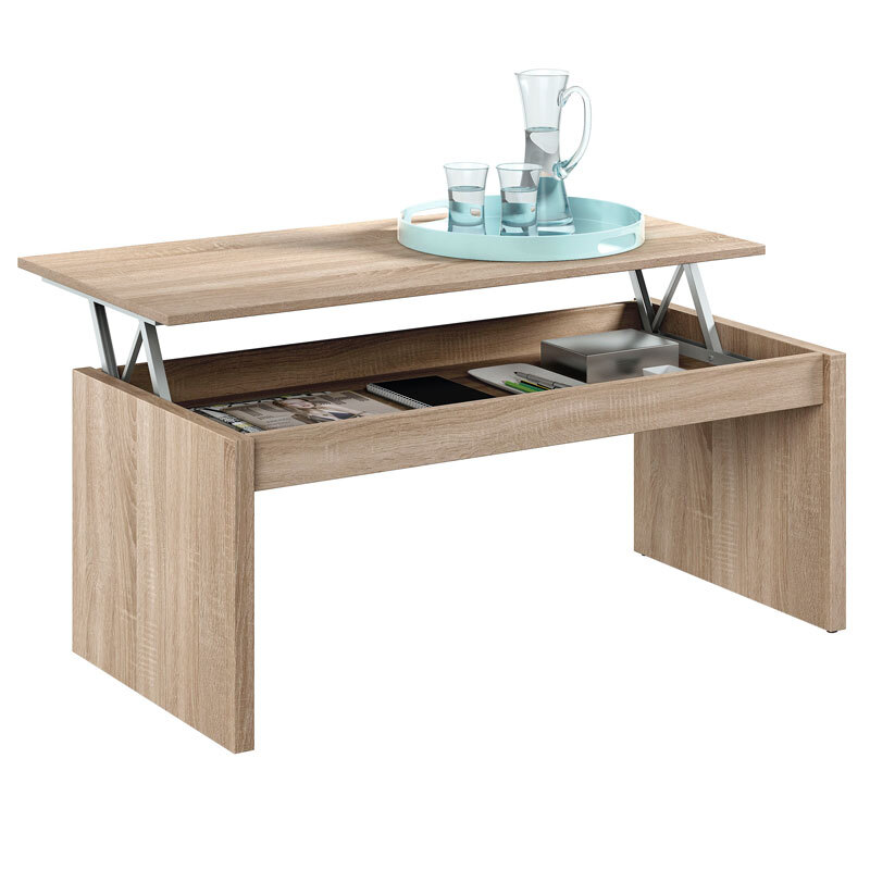 Mesa de Centro Elevable Attuale Blanco Brillo 
