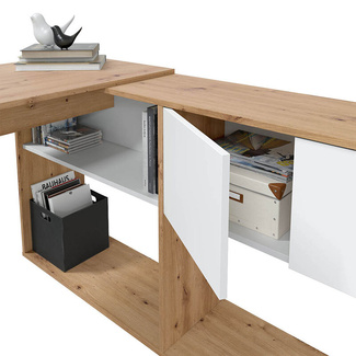 Mesa Escritorio con Estantería Duo 2 Puertas 