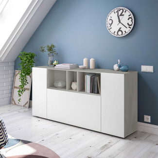 Aparador Mia 3 Puertas Roble Alaska Blanco Artik