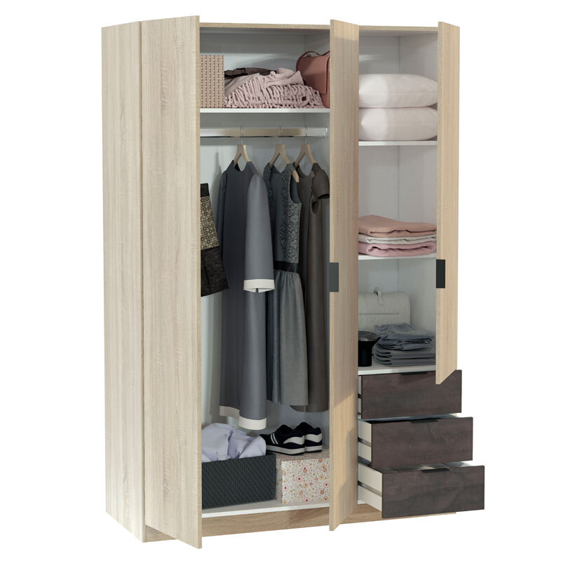 Armario LC 3 Puertas 3 Cajones