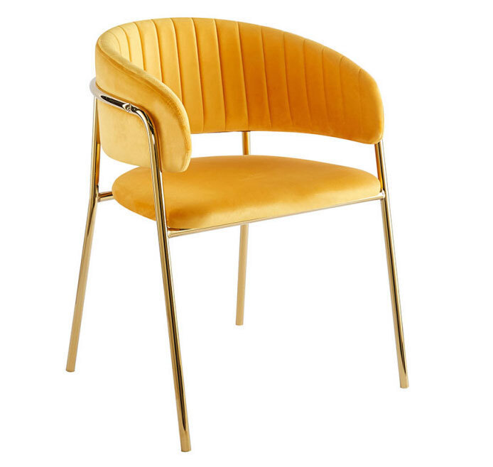Silla Niel Golden de Terciopelo 40 x 47 x 78 cm