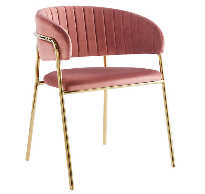 Silla Niel Golden de Terciopelo 40 x 47 x 78 cm
