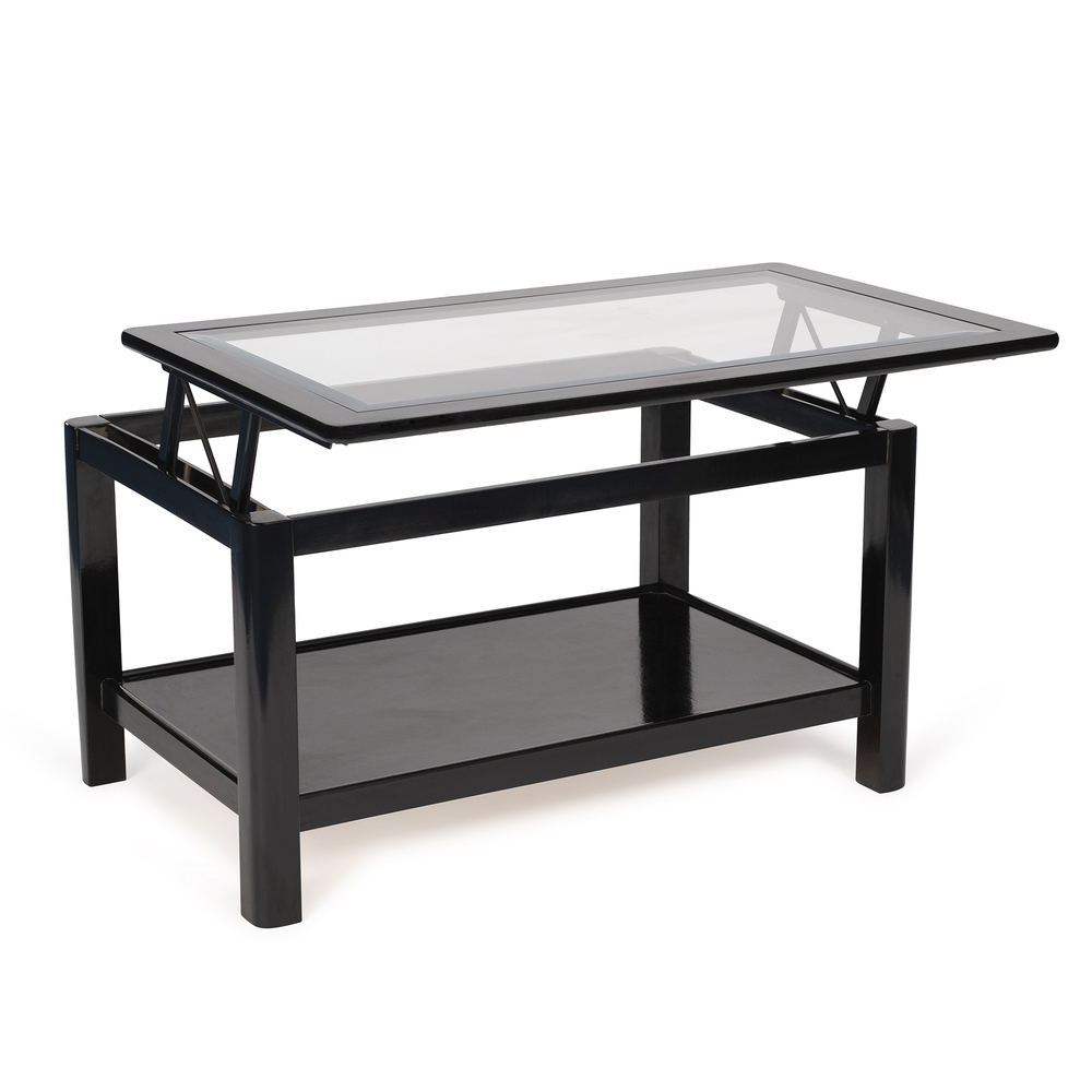 Mesa de Centro Elevable Madera Negro 95 x 60 x 50 - 64 cm  