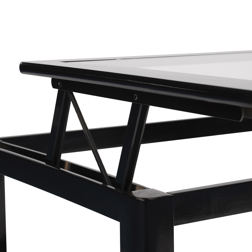 Mesa de Centro Elevable Madera Negro 95 x 60 x 50 - 64 cm  