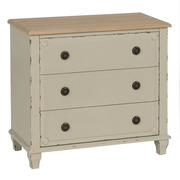 Cómoda de Madera Crema 3 Cajones 38 x 80 x 73 cm 