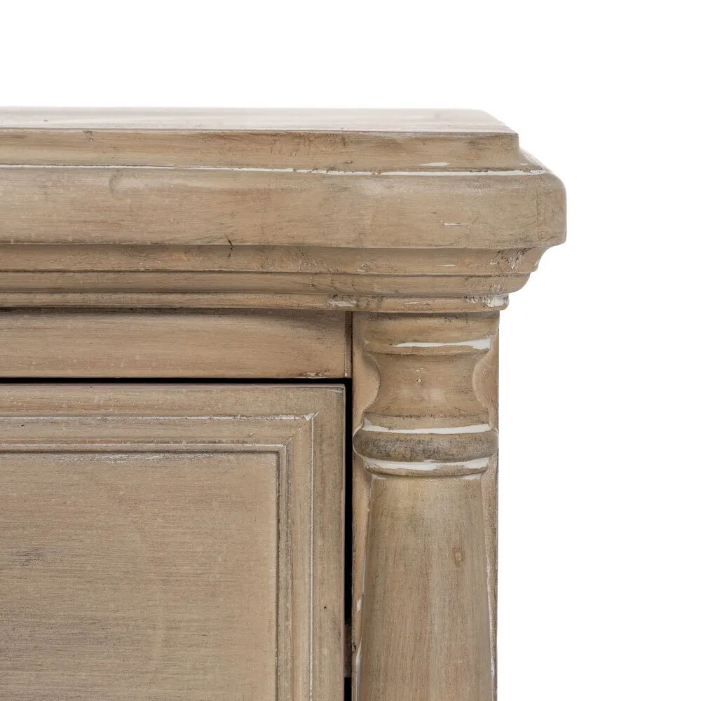 Mesita de Noche de Madera Natural 2 Cajones 38 x 48 x 56 cm
