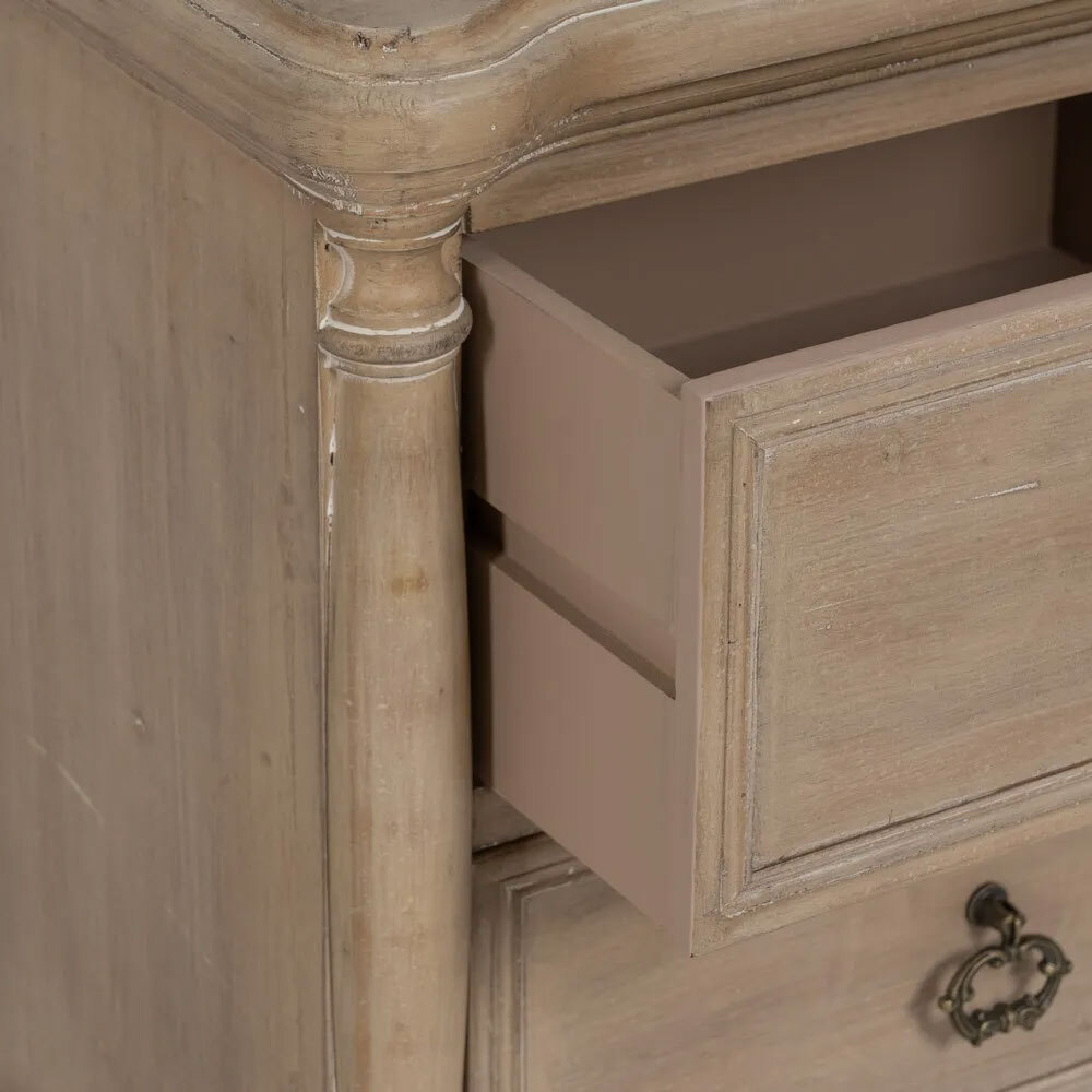 Mesita de Noche de Madera Natural 2 Cajones 38 x 48 x 56 cm