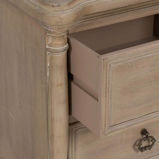 Mesita de Noche de Madera Natural 2 Cajones 38 x 48 x 56 cm