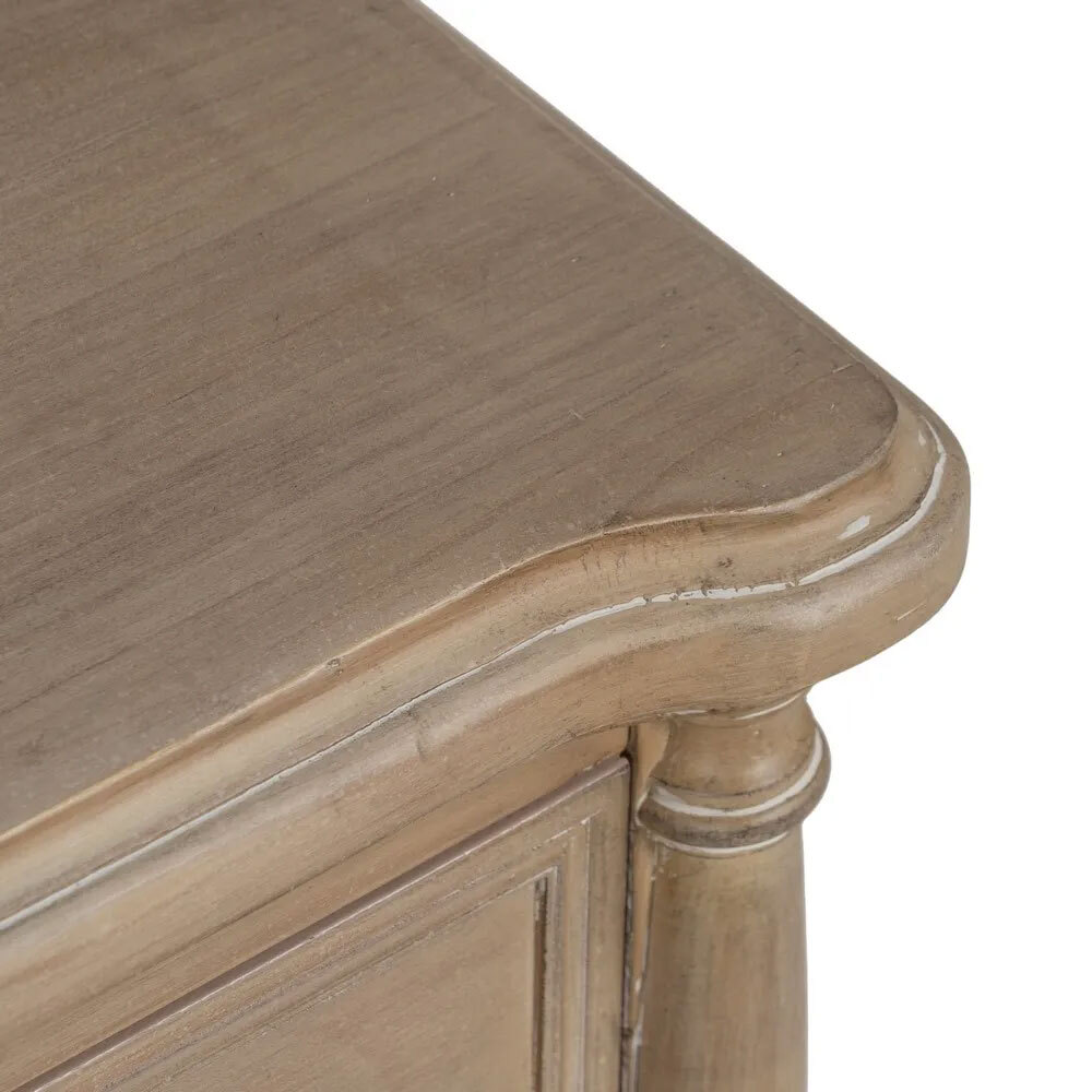 Mesita de Noche de Madera Natural 2 Cajones 38 x 48 x 56 cm