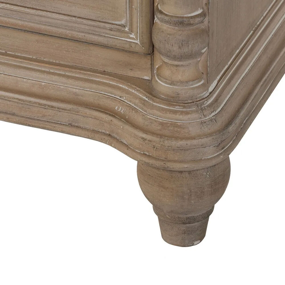 Mesita de Noche de Madera Natural 2 Cajones 38 x 48 x 56 cm
