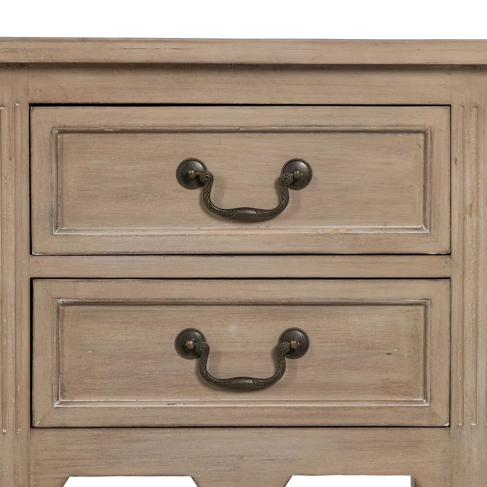 Mesita de Noche de Madera 2 Cajones 38 x 50 x 72 cm 