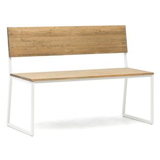 Banco Oxford Respaldo Desmontable ECO Madera Blanco Vintage Box Furniture 