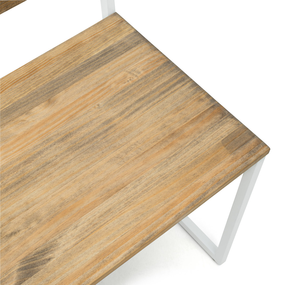 Banco Oxford Respaldo Desmontable ECO Madera Blanco Vintage Box Furniture 