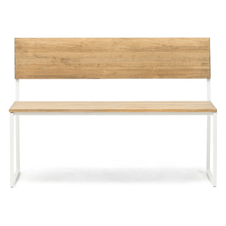 Banco Oxford Respaldo Desmontable ECO Madera Blanco Vintage Box Furniture 