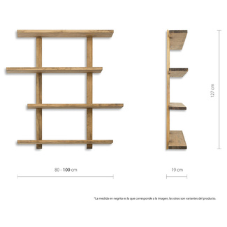 Estantería de Pared Personalizable Poole ECO-LINE Efecto Vintage Box Furniture