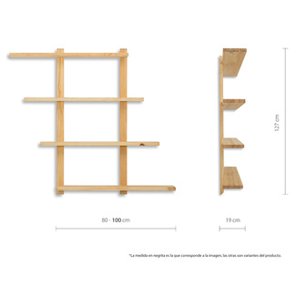 Estantería de Pared Personalizable Poole ECO-LINE Linaza Natural Box Furniture