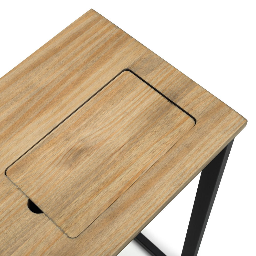 Recibidor Eco-Line Negro con Bandeja Madera Vintage 30x118x80 cm Box Furniture