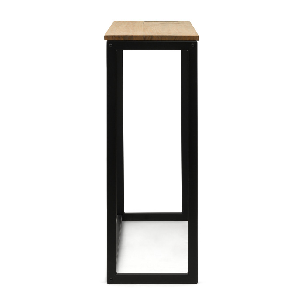 Recibidor Eco-Line Negro con Bandeja Madera Vintage 30x118x80 cm Box Furniture