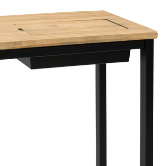 Recibidor Eco-Line Negro con Bandeja Madera Vintage 30x118x80 cm Box Furniture