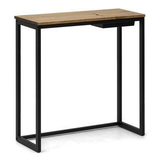 Recibidor Eco-Line Negro con Bandeja Madera Vintage 30x78x80 cm Box Furniture