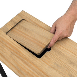 Recibidor Eco-Line Negro con Bandeja Madera Vintage 30x78x80 cm Box Furniture