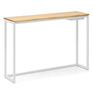 Recibidor Eco-Line Blanco con Bandeja Madera Natural 30x118x80 cm Box Furniture