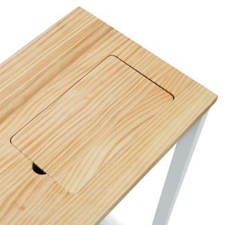 Recibidor Eco-Line Blanco con Bandeja Madera Natural 30x118x80 cm Box Furniture