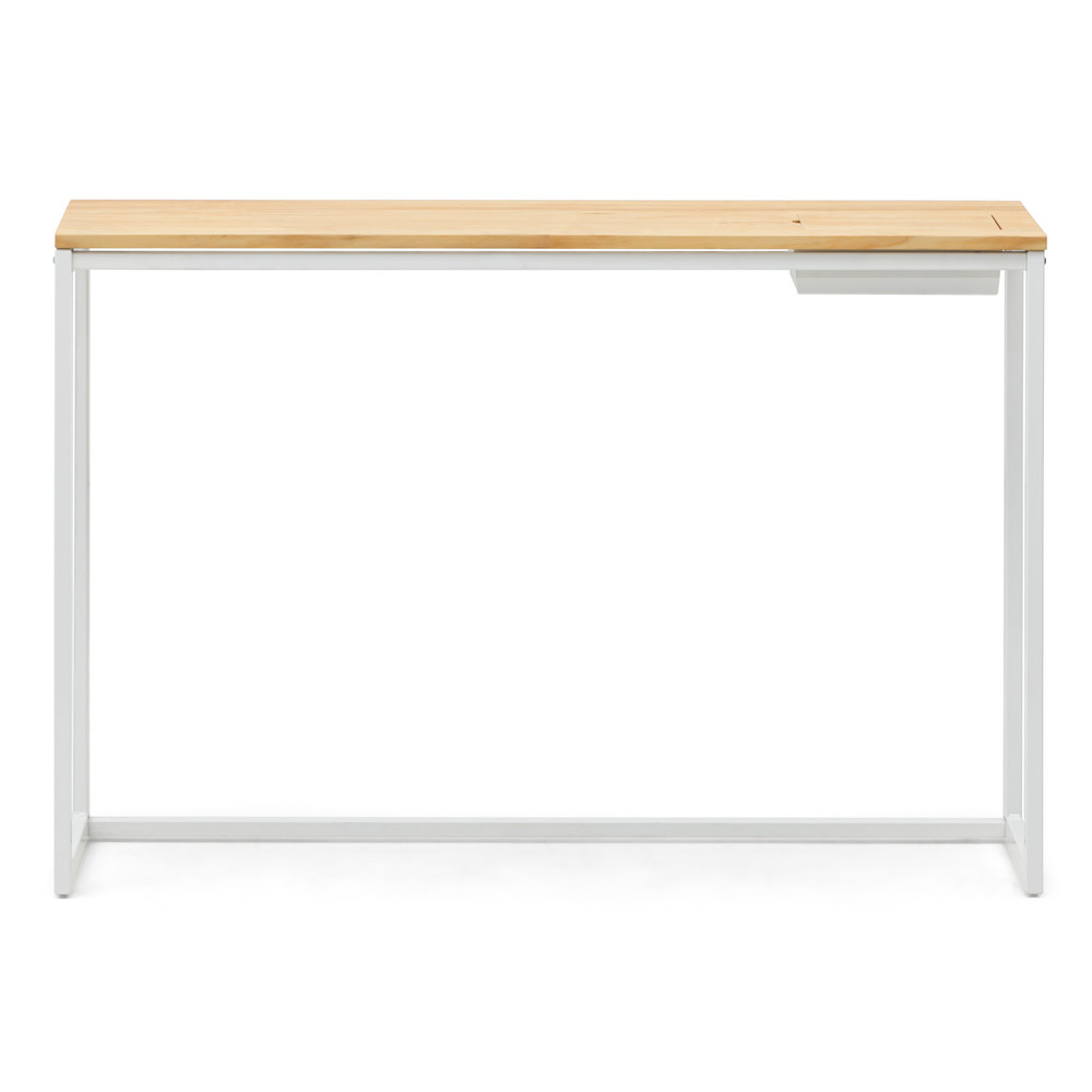 Recibidor Eco-Line Blanco con Bandeja Madera Natural 30x118x80 cm Box Furniture