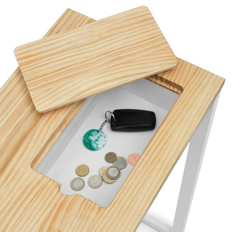 Recibidor Eco-Line Blanco con Bandeja Madera Natural 30x118x80 cm Box Furniture
