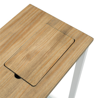 Recibidor Eco-Line Blanco con Bandeja Madera Envejecido 30x118x80 cm Box Furniture