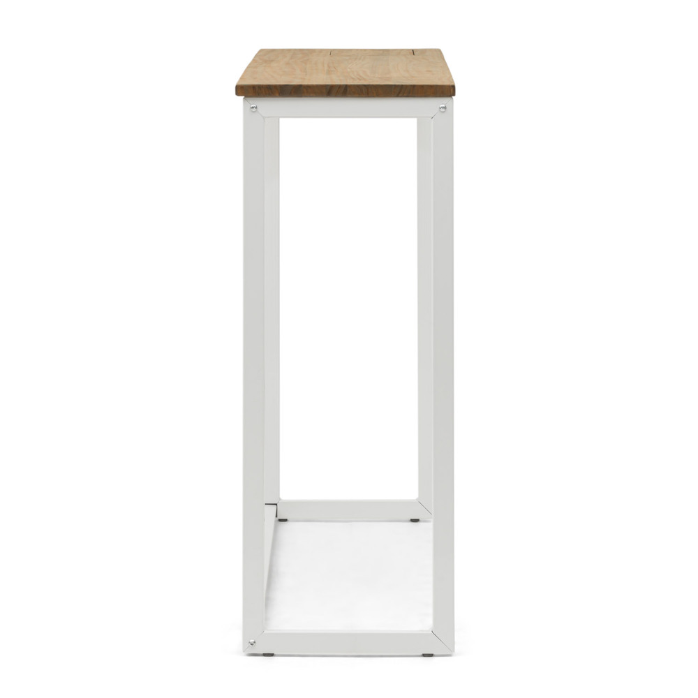 Recibidor Eco-Line Blanco con Bandeja Madera Envejecido 30x118x80 cm Box Furniture
