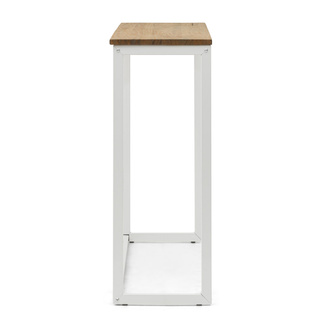 Recibidor Eco-Line Blanco con Bandeja Madera Envejecido 30x118x80 cm Box Furniture