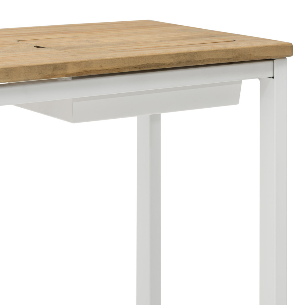 Recibidor Eco-Line Blanco con Bandeja Madera Envejecido 30x118x80 cm Box Furniture