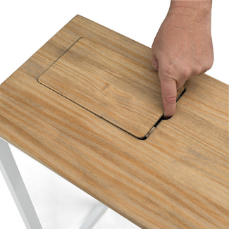 Recibidor Eco-Line Blanco con Bandeja Madera Envejecido 30x118x80 cm Box Furniture
