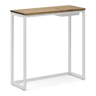 Recibidor Eco-Line Blanco con Bandeja Madera Envejecido 30x78x80 cm Box Furniture