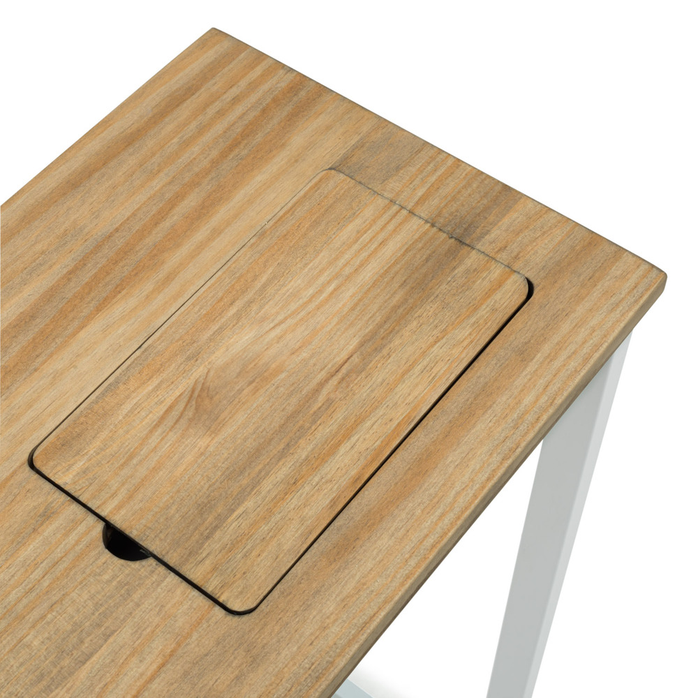 Recibidor Eco-Line Blanco con Bandeja Madera Envejecido 30x78x80 cm Box Furniture