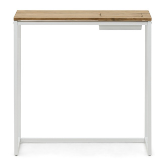 Recibidor Eco-Line Blanco con Bandeja Madera Envejecido 30x78x80 cm Box Furniture