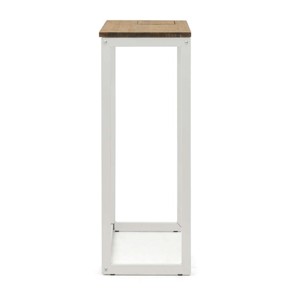 Recibidor Eco-Line Blanco con Bandeja Madera Envejecido 30x78x80 cm Box Furniture