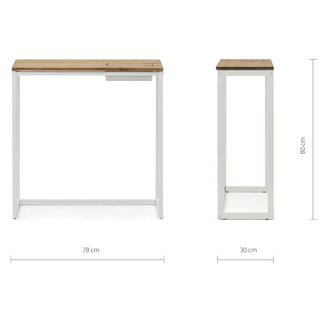 Recibidor Eco-Line Blanco con Bandeja Madera Envejecido 30x78x80 cm Box Furniture