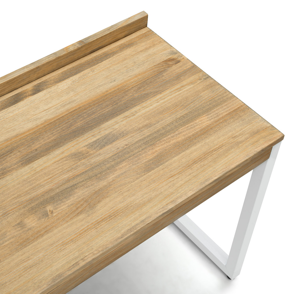Mesa Despacho Eco-Line Acero Blanco y Madera Pino Envejecido Box Furniture